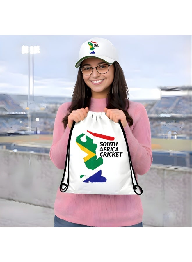 South Africa Sports Fans Combo Pack - Pack of 3 - Drawstring Bag, Hand Flag and Cap - South Africa Sports Enthusiasts Combo Pack - Ideal for Sports Matches and Events - Image 4